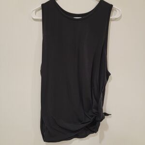 All in Motion Black Muscle Athletic Tee with Side Knot XXL